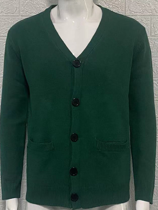 Dominic Laurent — Men's V-neck long-sleeved slim cardigan jacket, alternate view 14
