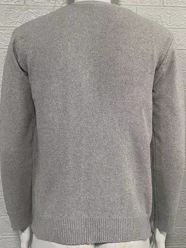 Dominic Laurent — Men's V-neck long-sleeved slim cardigan jacket, alternate view 8