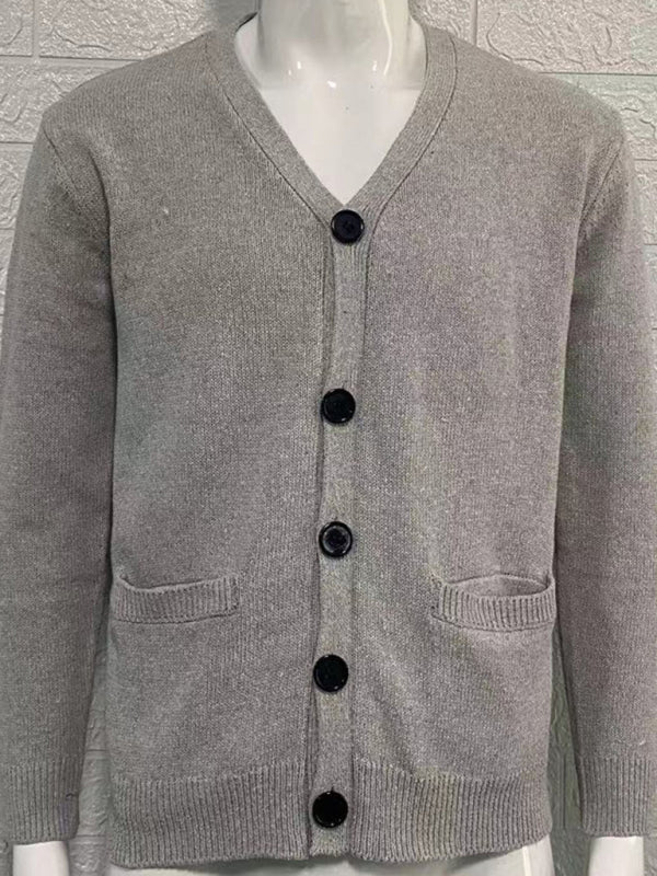 Dominic Laurent — Men's V-neck long-sleeved slim cardigan jacket, alternate view 7