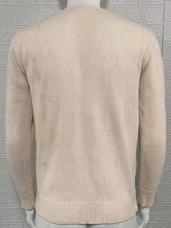 Dominic Laurent — Men's V-neck long-sleeved slim cardigan jacket, alternate view 6