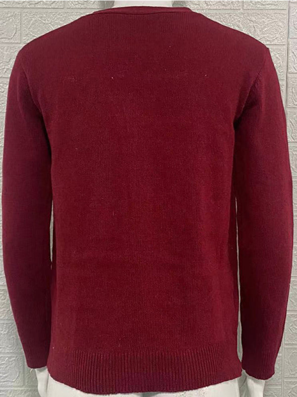 Dominic Laurent — Men's V-neck long-sleeved slim cardigan jacket, alternate view 3