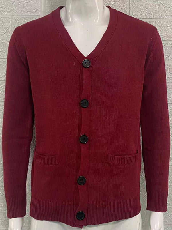 Dominic Laurent — Men's V-neck long-sleeved slim cardigan jacket, alternate view 2