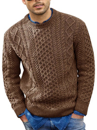 Stefan Beaumont — Men's round neck pullover knitted cable sweater
