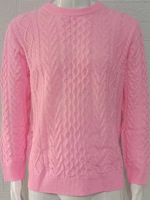 Stefan Beaumont — Men's round neck pullover knitted cable sweater, alternate view 5