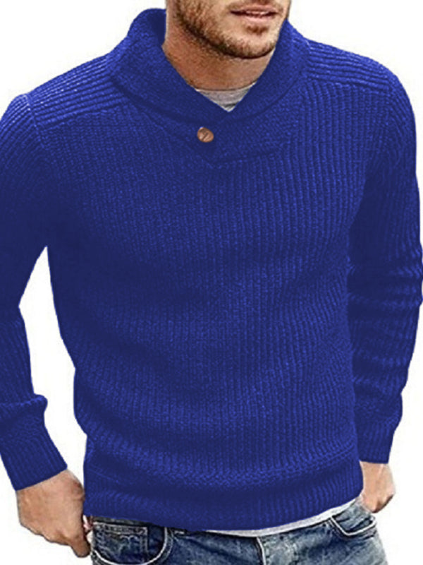 Nathaniel Beaumont — Men's Sweater Lapel Button Pullover Sweater, alternate view 3