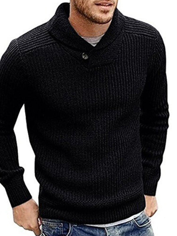 Nathaniel Beaumont — Men's Sweater Lapel Button Pullover Sweater, alternate view 4