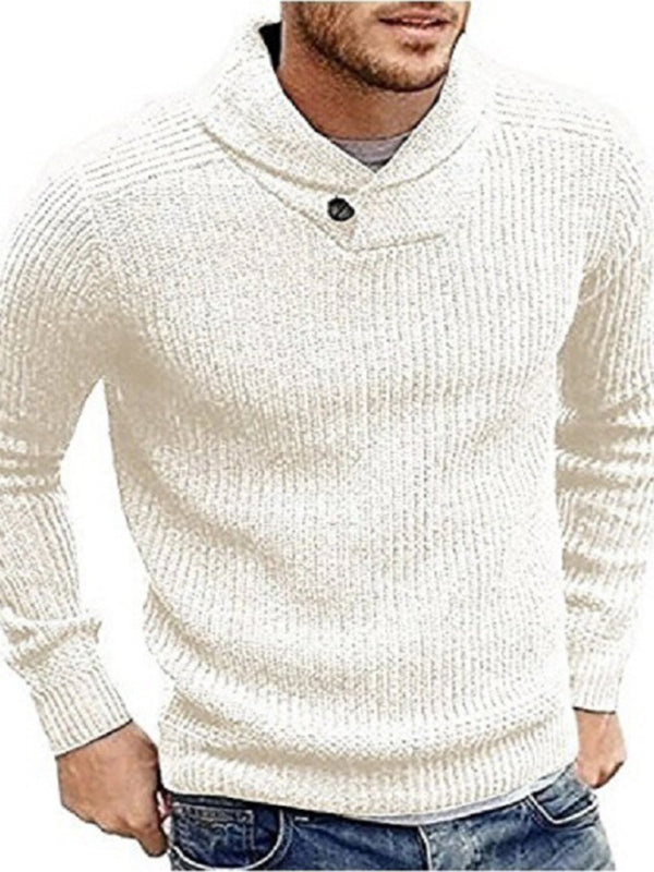Nathaniel Beaumont — Men's Sweater Lapel Button Pullover Sweater, alternate view 2