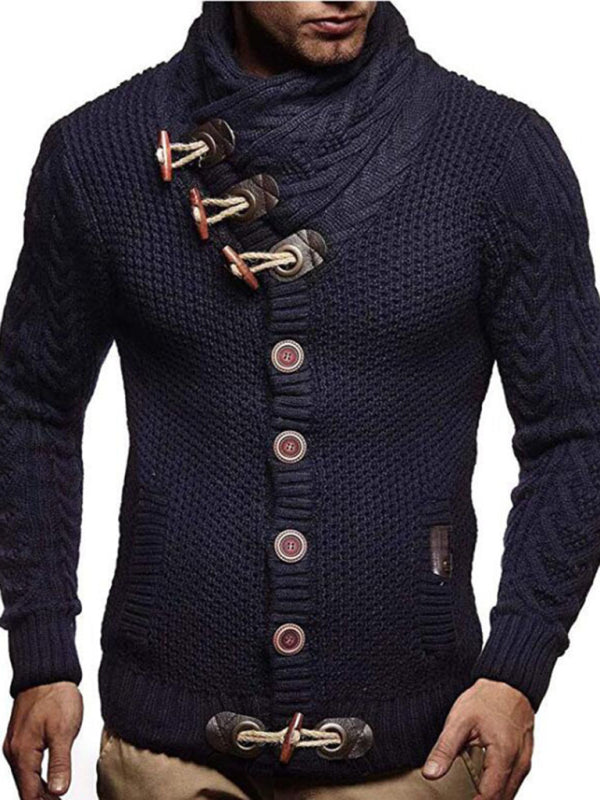 Ignatius Beaumont — men's knitted jacket turtleneck button sweater, alternate view 4