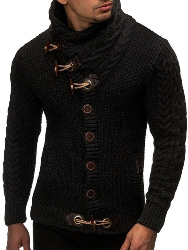 Ignatius Beaumont — men's knitted jacket turtleneck button sweater, alternate view 5