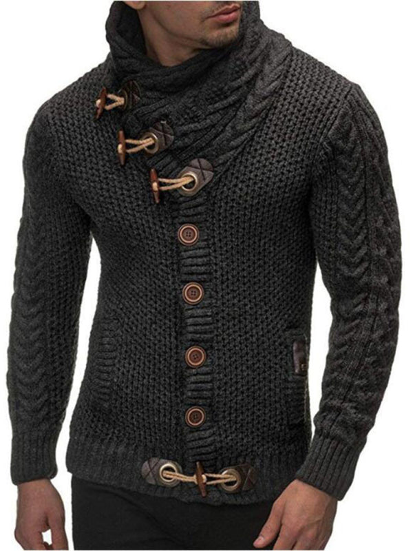 Ignatius Beaumont — men's knitted jacket turtleneck button sweater, alternate view 6