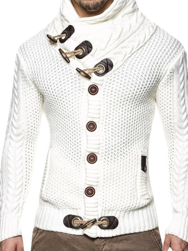 Ignatius Beaumont — men's knitted jacket turtleneck button sweater, alternate view 2
