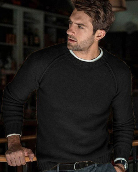 Men's round neck slim fit tops and sweaters