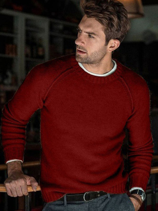 Hugo Beaumont — Men's round neck slim fit tops and sweaters Men's Sweater or Cardigan