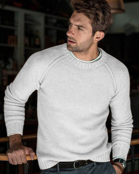 Men's round neck slim fit tops and sweaters