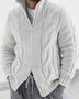 Men's turtleneck cable zipper sweater cardigan