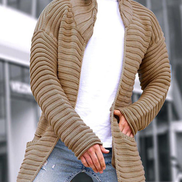 Men's turtleneck long sleeve knitted sweater cardigan