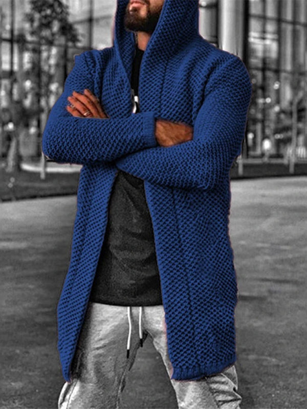 Noel Laurent — Men's hooded long sleeve knitted sweater cardigan, alternate view 4