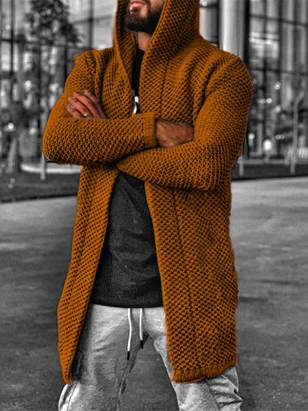 Noel Laurent — Men's hooded long sleeve knitted sweater cardigan, alternate view 2