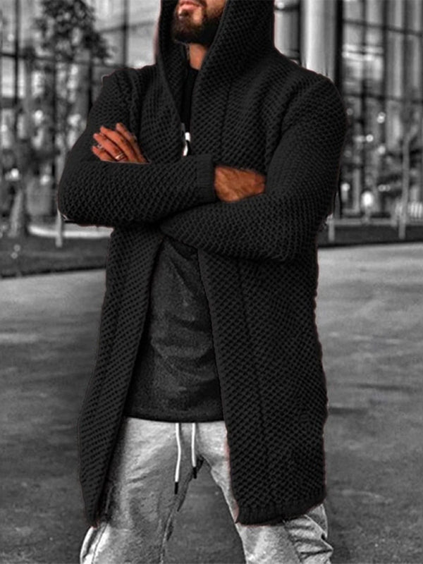 Noel Laurent — Men's hooded long sleeve knitted sweater cardigan, alternate view 5