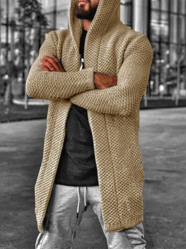 Noel Laurent — Men's hooded long sleeve knitted sweater cardigan, alternate view 3