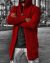 Men's hooded long sleeve knitted sweater cardigan