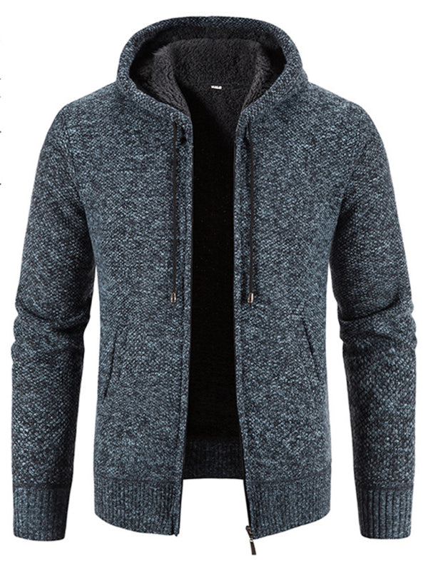 Frederic Laurent — Men's casual knitted hooded zipper jacket, alternate view 7
