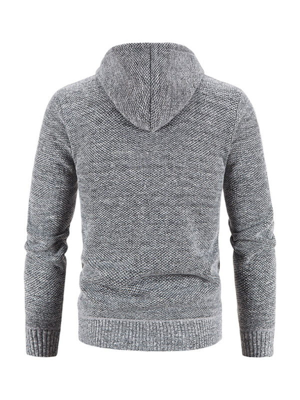 Frederic Laurent — Men's casual knitted hooded zipper jacket, alternate view 14