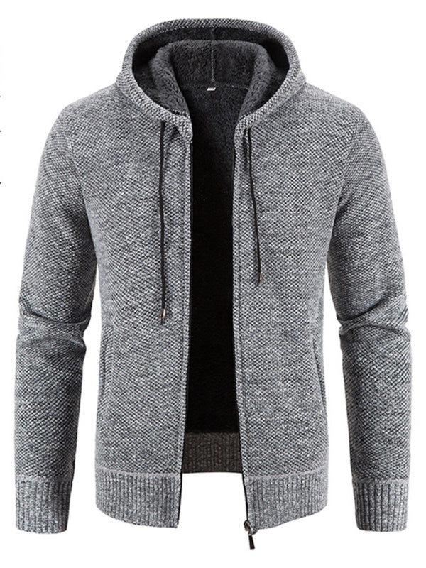 Frederic Laurent — Men's casual knitted hooded zipper jacket, alternate view 16