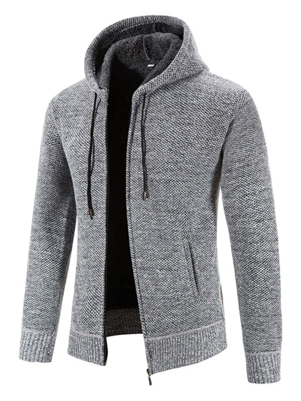 Frederic Laurent — Men's casual knitted hooded zipper jacket, alternate view 15