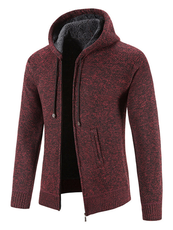 Frederic Laurent — Men's casual knitted hooded zipper jacket, alternate view 2
