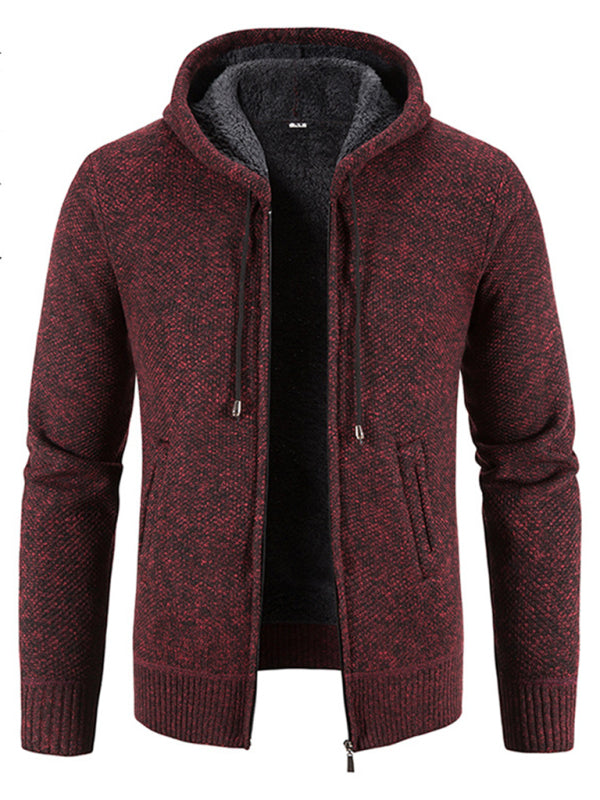 Frederic Laurent — Men's casual knitted hooded zipper jacket