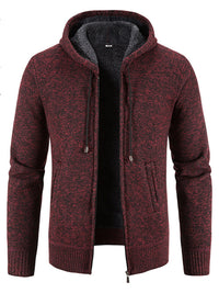Frederic Laurent — Men's casual knitted hooded zipper jacket