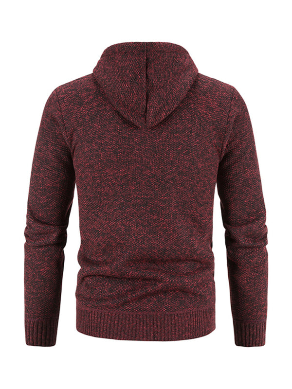 Frederic Laurent — Men's casual knitted hooded zipper jacket, alternate view 3