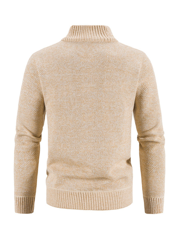 Pascal Laurent — Men's casual stand collar knitted jacket, alternate view 9