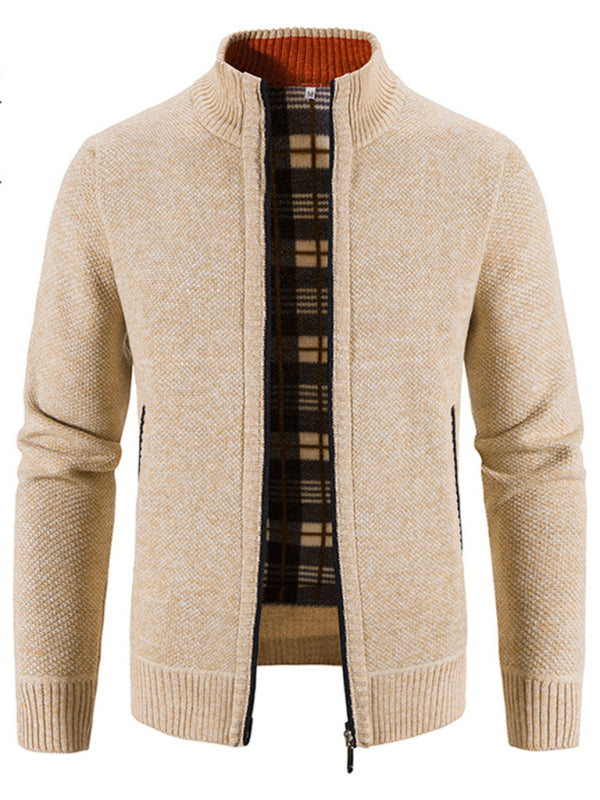 Pascal Laurent — Men's casual stand collar knitted jacket, alternate view 10
