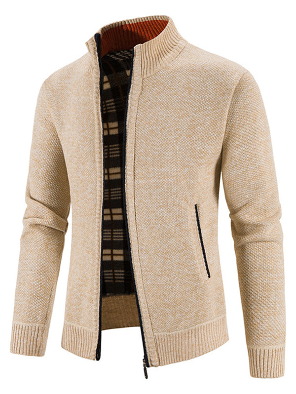 Pascal Laurent — Men's casual stand collar knitted jacket, alternate view 8