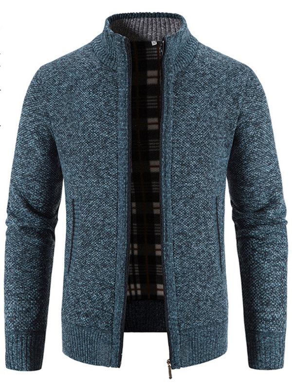 Pascal Laurent — Men's casual stand collar knitted jacket, alternate view 7