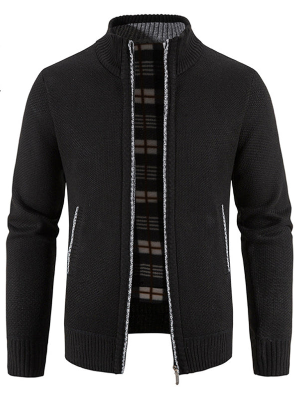 Pascal Laurent — Men's casual stand collar knitted jacket, alternate view 11