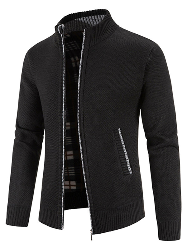 Pascal Laurent — Men's casual stand collar knitted jacket, alternate view 12