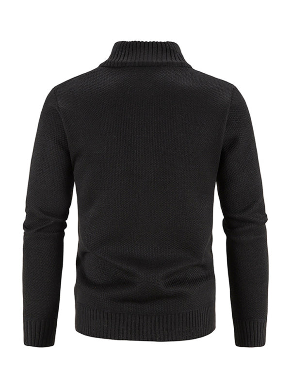Pascal Laurent — Men's casual stand collar knitted jacket, alternate view 13
