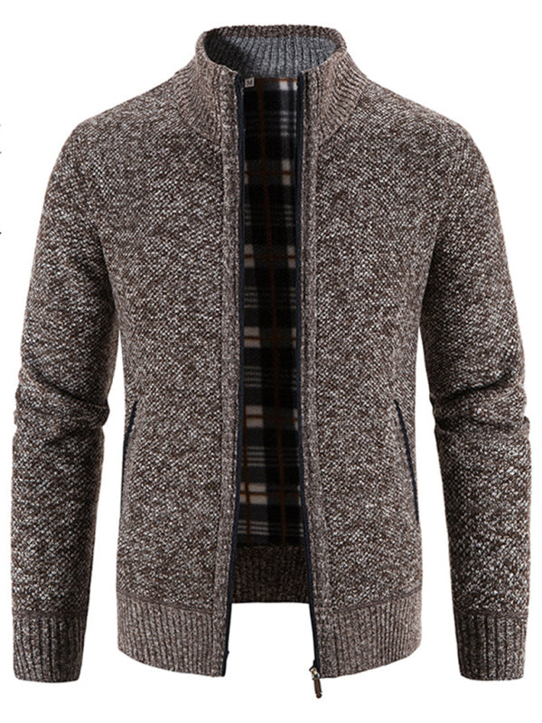 Pascal Laurent — Men's casual stand collar knitted jacket, alternate view 14