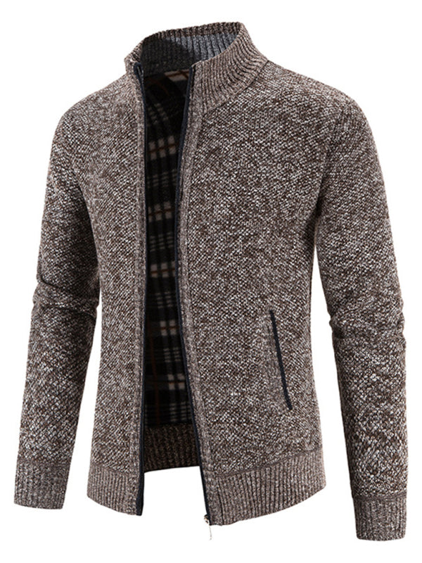 Pascal Laurent — Men's casual stand collar knitted jacket, alternate view 15