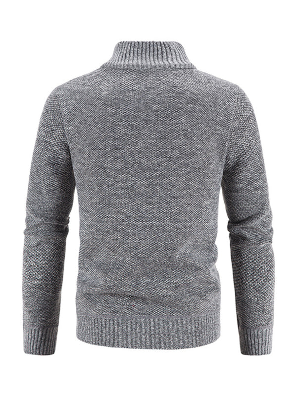 Pascal Laurent — Men's casual stand collar knitted jacket, alternate view 19