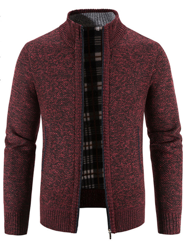 Pascal Laurent — Men's casual stand collar knitted jacket