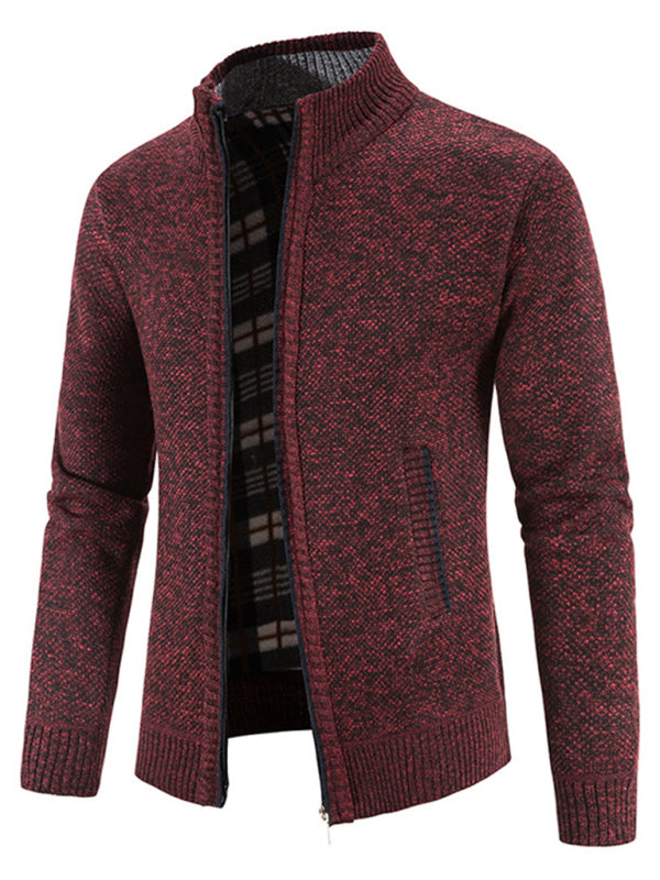 Pascal Laurent — Men's casual stand collar knitted jacket, alternate view 2