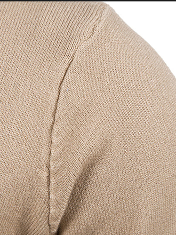 Alessandro Montclair — New men's casual solid color V-neck sweater cardigan sweater, alternate view 12