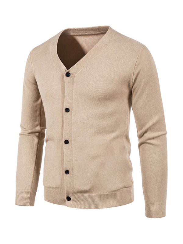 Alessandro Montclair — New men's casual solid color V-neck sweater cardigan sweater, alternate view 14