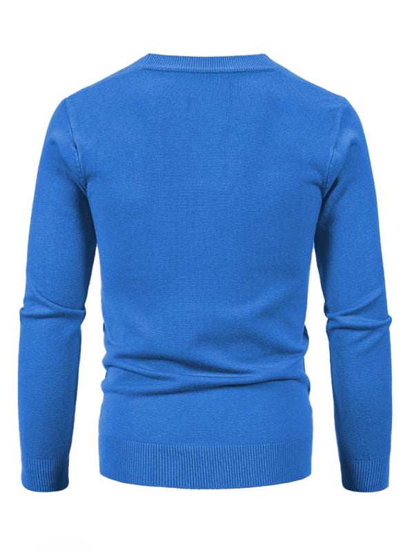 Alessandro Montclair — New men's casual solid color V-neck sweater cardigan sweater, alternate view 9