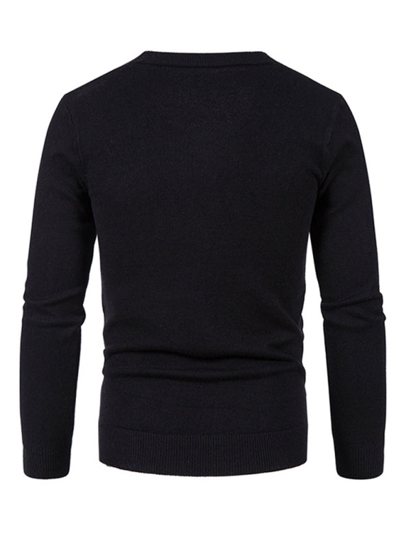 Alessandro Montclair — New men's casual solid color V-neck sweater cardigan sweater, alternate view 15