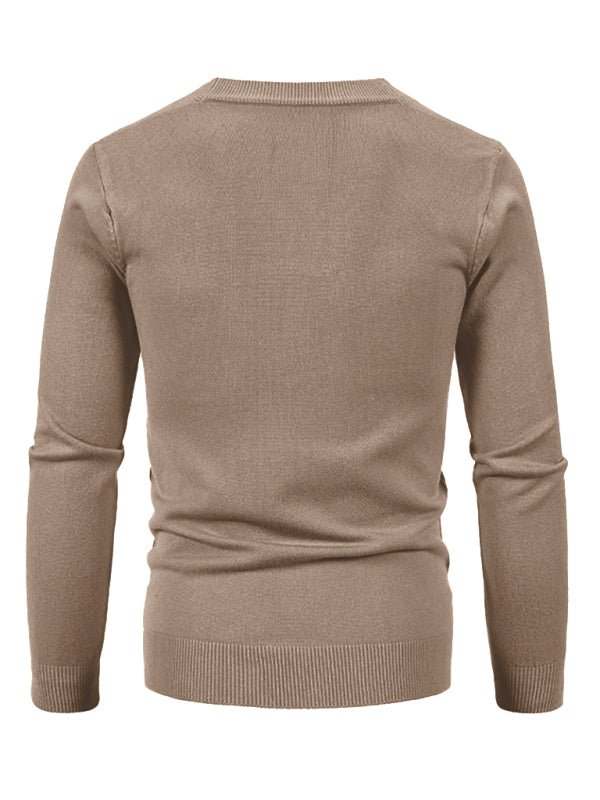 Alessandro Montclair — New men's casual solid color V-neck sweater cardigan sweater, alternate view 17